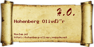 Hohenberg Olivér névjegykártya