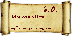 Hohenberg Olivér névjegykártya