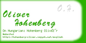 oliver hohenberg business card